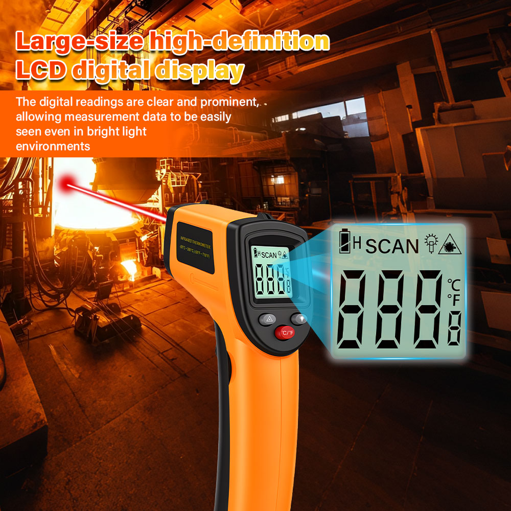 Industrial Laser Temperature Sensor - Dijital Kızılötesi Termometre Temassız Termometre Endüstriyel
