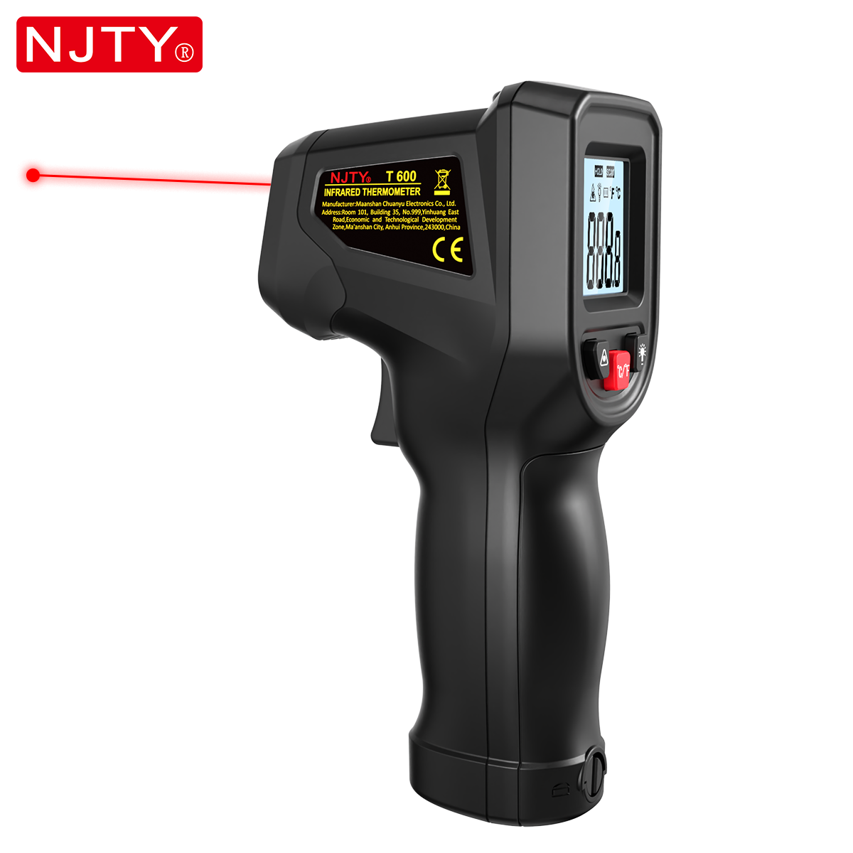 Industrial Laser Temperature Sensor - NJTY T600 Kızılötesi Termometre Tabancası Temassız
