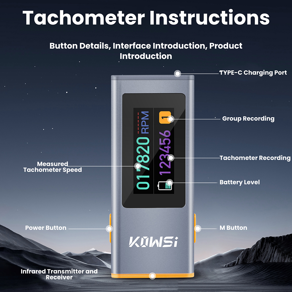0,96 inç TFT kızılötesi RPM hı - Industrial Laser Tachometer incelemesi ve fiyatı