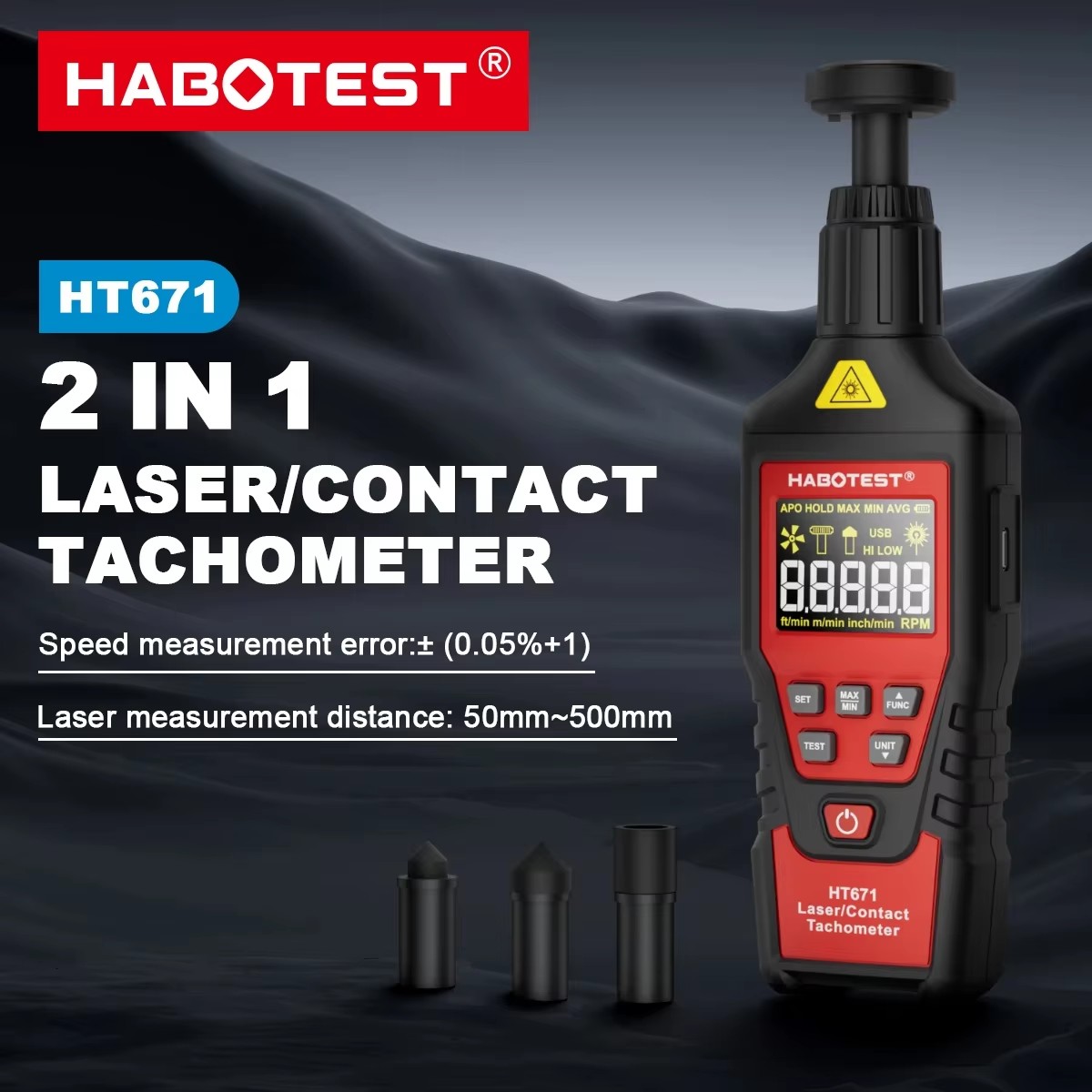 HABOTEST HT671 2'si 1 Arada Di - Industrial Laser Tachometer incelemesi ve fiyatı