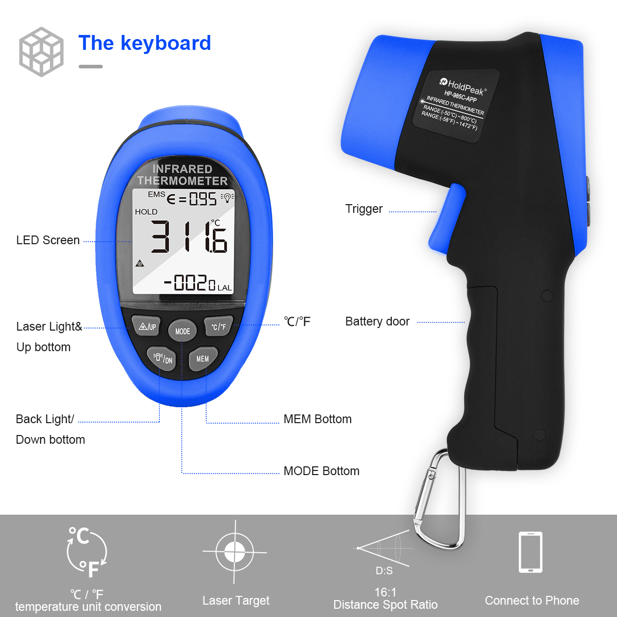 HoldPeak IR Termometre Tabanca - Industrial Laser Temperature Sensor incelemesi ve fiyatı