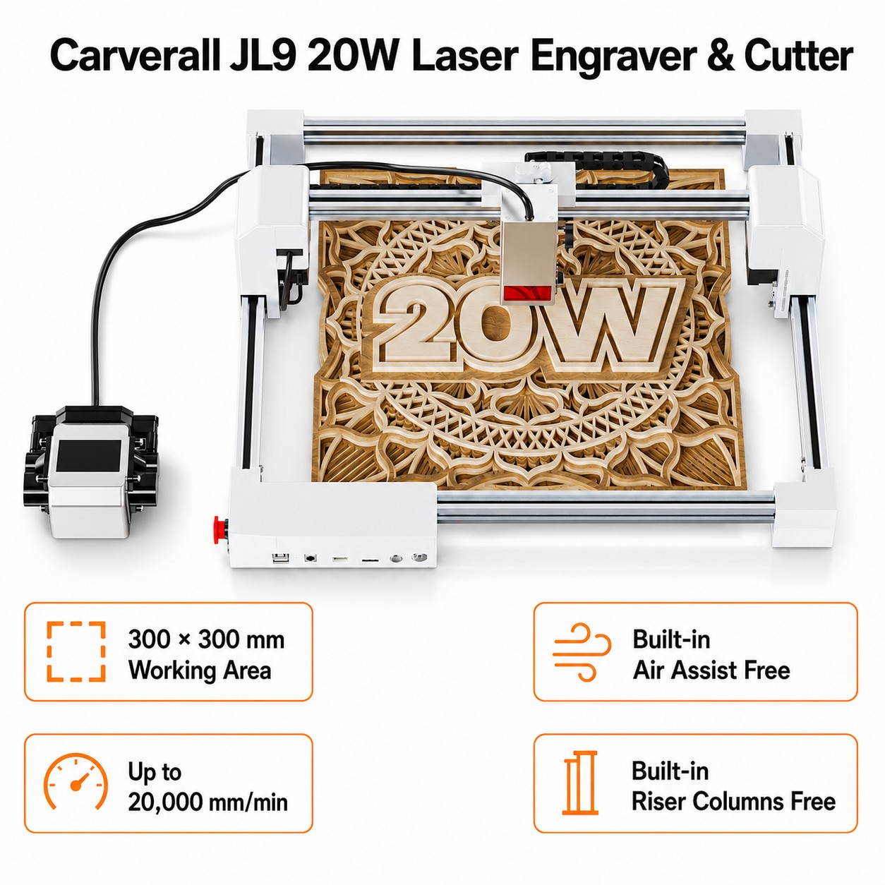 Carverall JL9 20W Lazer Gravür - Industrial Laser Cutting Machine incelemesi ve fiyatı
